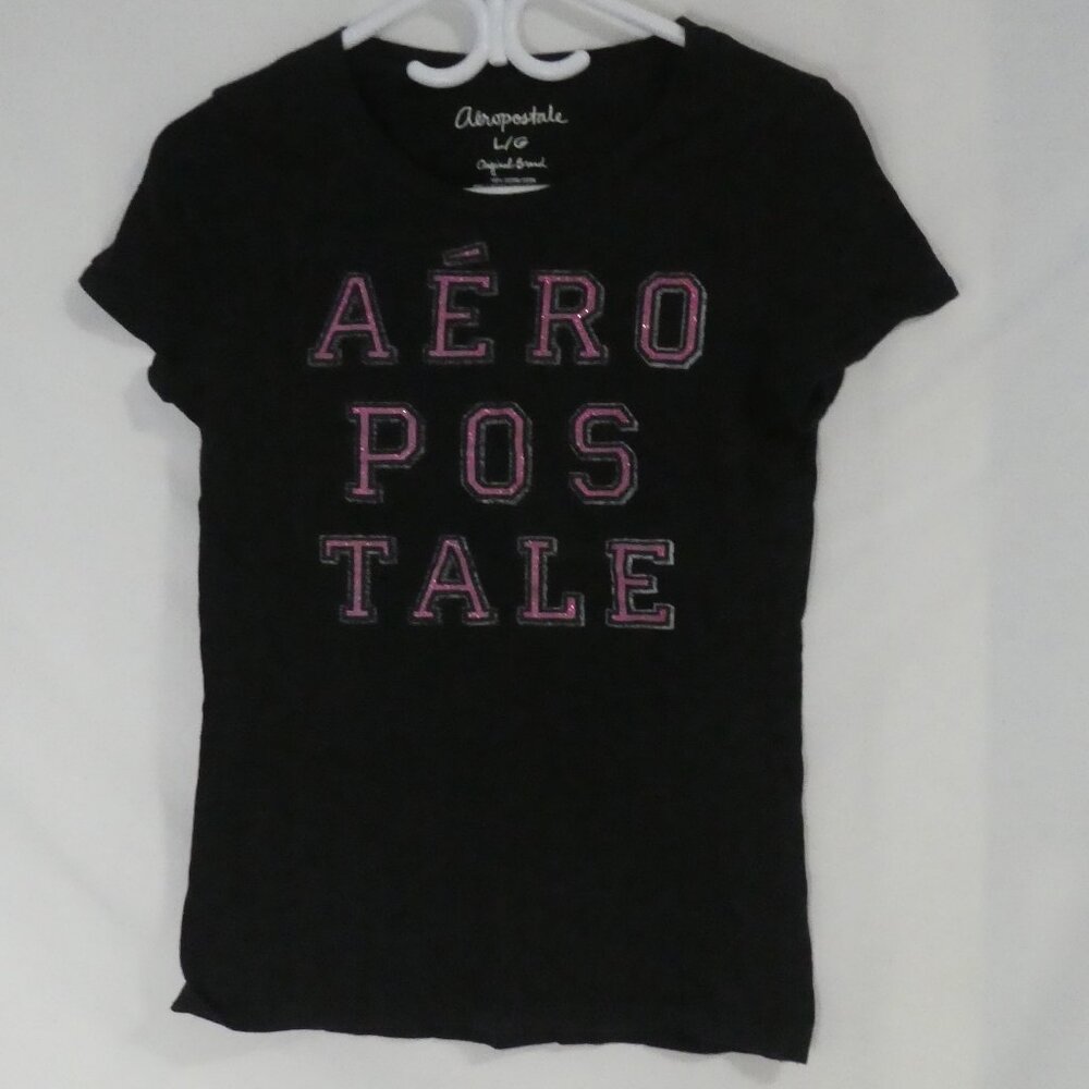 AEROPOSTALE - Original Brand | large | Black Short Sleeve Tee - T-Shirt